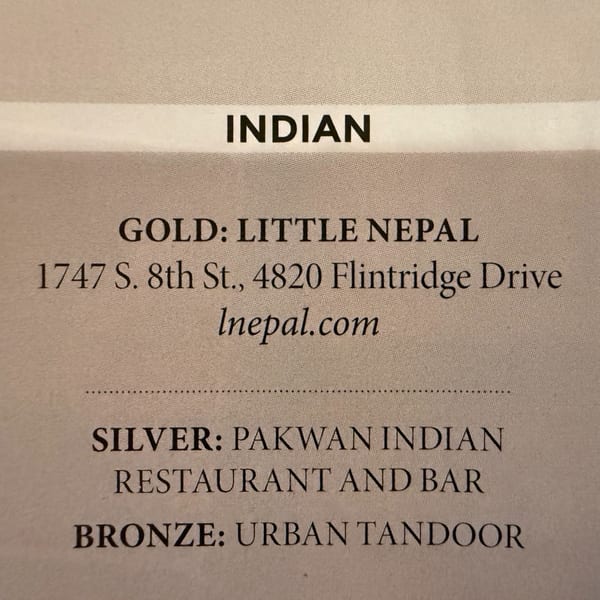 A list of Indian restaurants, with Little Nepal, Pakwan Indian Restaurant and Bar, and Urban Tandoor.