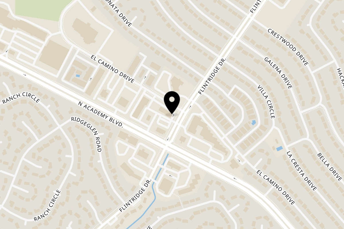 Map showing the location of Little Nepal: Indian Restaurant & Bar Flintridge on 4820 Flintridge Drive in Colorado Springs